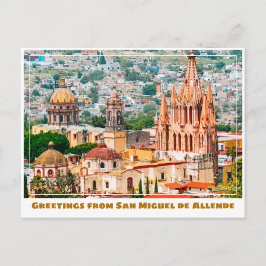 San Miguel de Allende Colorful Skyline Briefkaart (Voorkant)