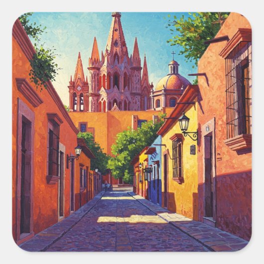 San Miguel de Allende Mexico Reizen Vierkante Sticker (Voorkant)