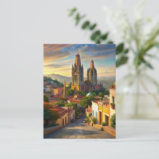 San Miguel de Allende Mexico Street Briefkaart (Staand voorkant)