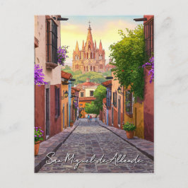 San Miguel de Allende Mexico Travel Waterverf Briefkaart