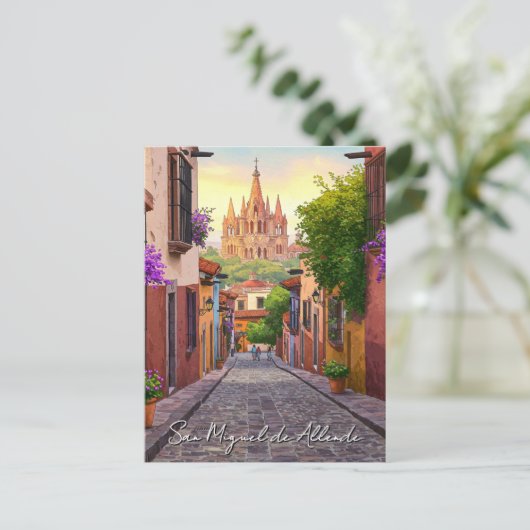 San Miguel de Allende Mexico Travel Waterverf Briefkaart (Staand voorkant)
