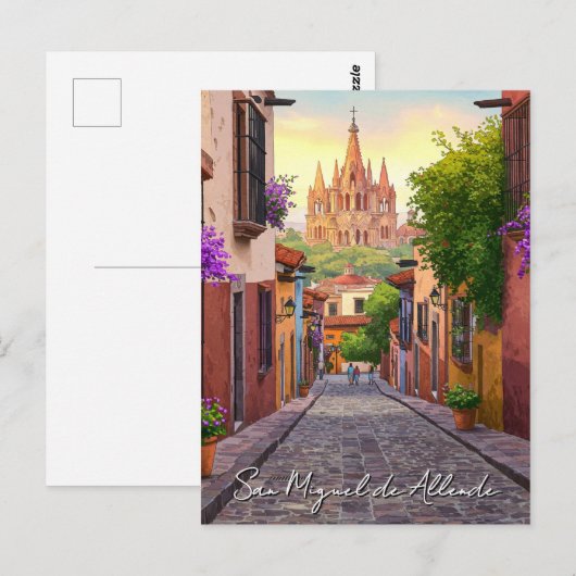 San Miguel de Allende Mexico Travel Waterverf Briefkaart (Voorkant / Achterkant)