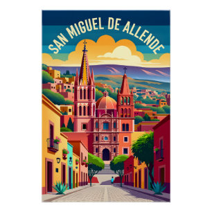 San Miguel de Allende Retro Reisposter Kunst Perfect Poster