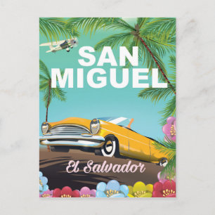 San Miguel El Salvador vintage reisposter Briefkaart
