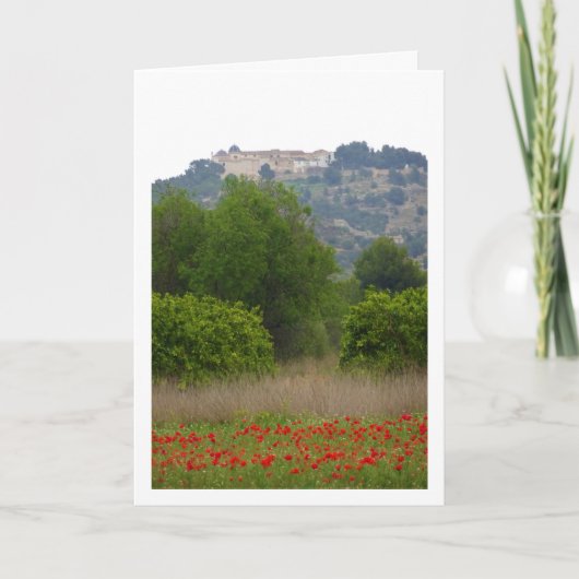 San Miguel klooster boven Poppy Field Kaart (Voorkant)