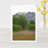 San Miguel klooster boven Poppy Field Kaart (Gele Bloem)