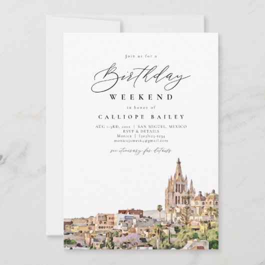 SAN MIGUEL MEXICO Reizen Verjaardagsroute Kaart (Voorkant)