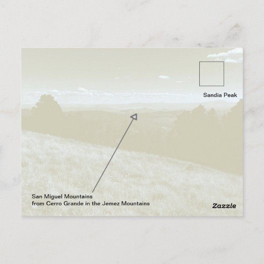 San Miguel Mountains, New Mexico Briefkaart (Achterkant)
