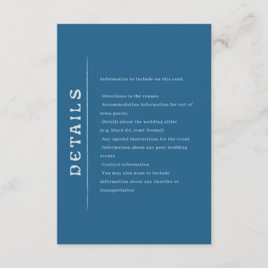 San Miguel Wedding Enclosure Card Informatiekaartje (Voorkant)