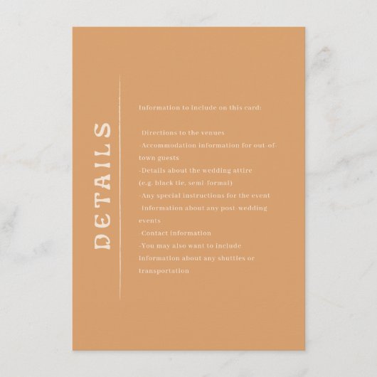 San Miguel Wedding Enclosure Card Informatiekaartje (Voorkant)