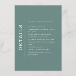 San Miguel Wedding Enclosure Card Informatiekaartje