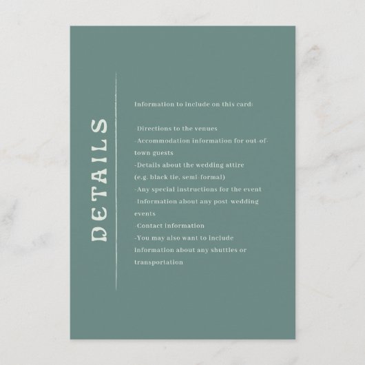 San Miguel Wedding Enclosure Card Informatiekaartje (Voorkant)