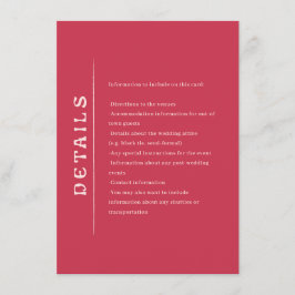 San Miguel Wedding Informatiekaartje