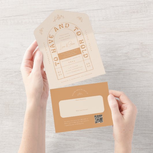 San Miguel Wedding Uitnodiging met RSVP-kaart (Afscheurbaar)