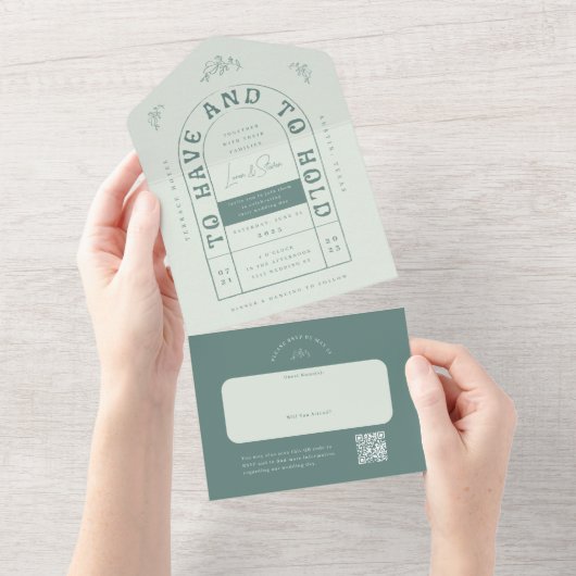 San Miguel Wedding Uitnodiging met RSVP-kaart (Afscheurbaar)