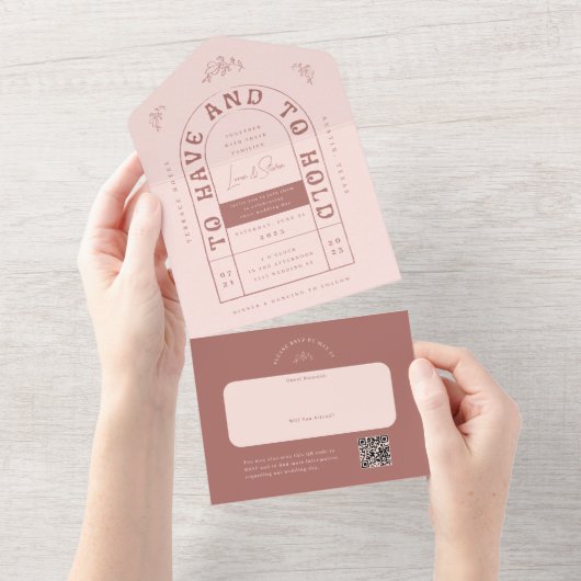 San Miguel Wedding Uitnodiging met RSVP-kaart (Afscheurbaar)