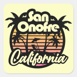 San Onofre Beach, Californië Vierkante Sticker