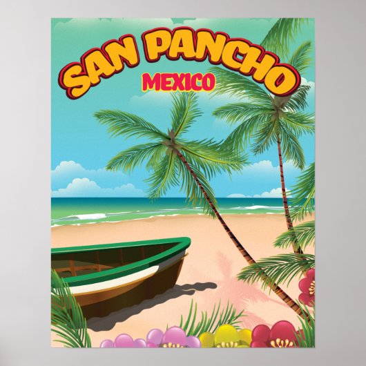 San Pancho strand reisposter Poster (Voorkant)