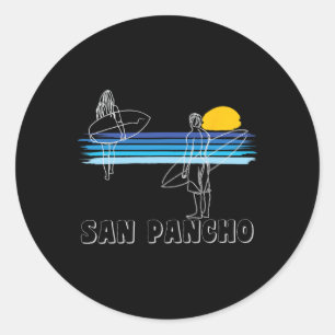 San Pancho Surfstrand Surf Jongen Meisje Ronde Sticker