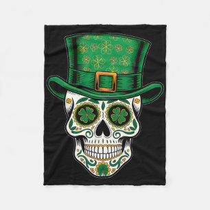 San Patties Iers Lucky Shamrock Suiker Skull St Pa Fleece Deken