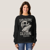 San Pedro Beach California CA Retro Surfer Trui (Voorkant volledig)