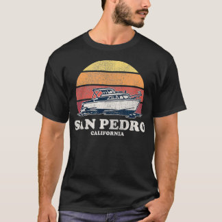 San Pedro CA  Boating 70 s Retro Boat Design T-shirt