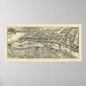 San Pedro, CA Panorama Map - 1905 Poster (Voorkant)