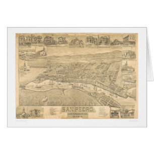 San Pedro, CA. Panoramische kaart 1895 (1319A)