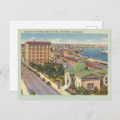  San Pedro California haven en stadhuis Briefkaart (Voorkant / Achterkant)