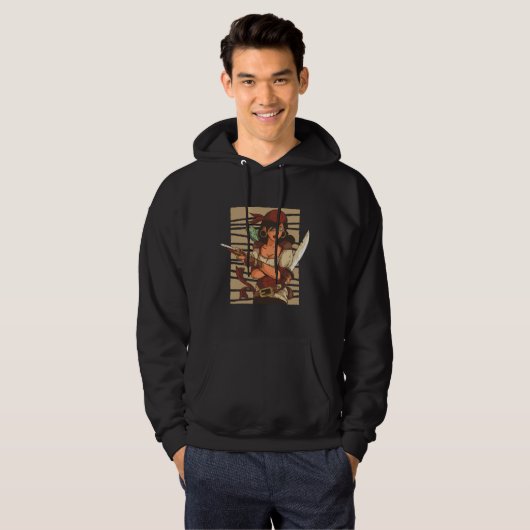 San Pedro California Pirate Girl Hoodie (Voorkant volledig)