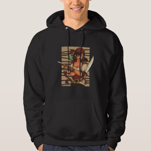 San Pedro California Pirate Girl Hoodie (Voorkant)