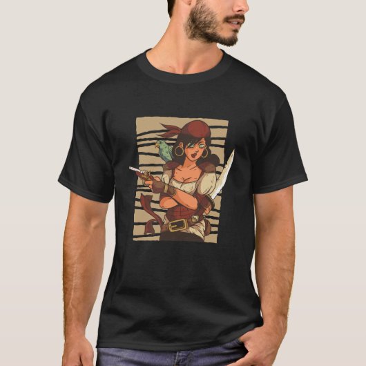 San Pedro California Pirate Girl T-shirt (Voorkant)