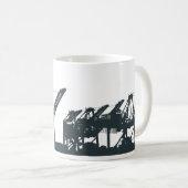 San Pedro Harbour Cranes Coffee Mok (Voorkant rechts)