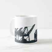 San Pedro Harbour Cranes Coffee Mok (Voorkant links)
