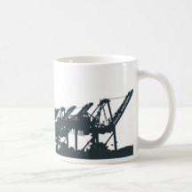 San Pedro Harbour Cranes Coffee Mok