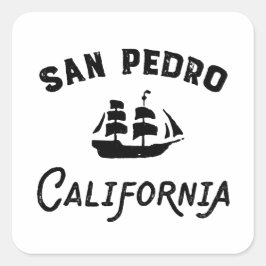 San Pedro Port of Los Angeles California Tall Ship Vierkante Sticker