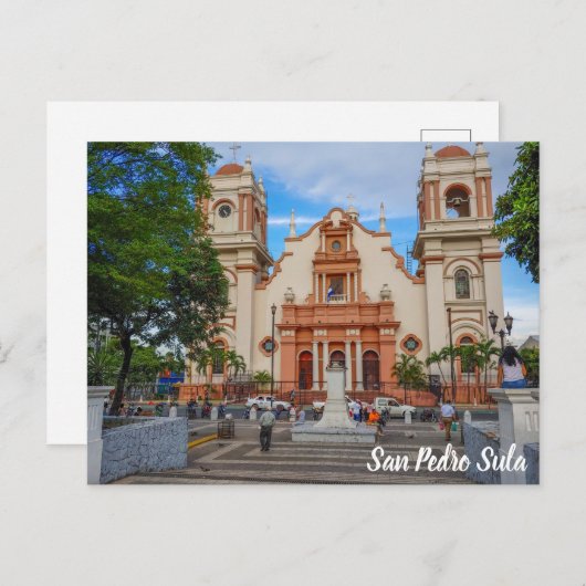 San Pedro Sula, Honduras Parque Central Briefkaart (Voorkant / Achterkant)