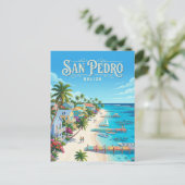 San Pedro Town Belize Briefkaart (Staand voorkant)