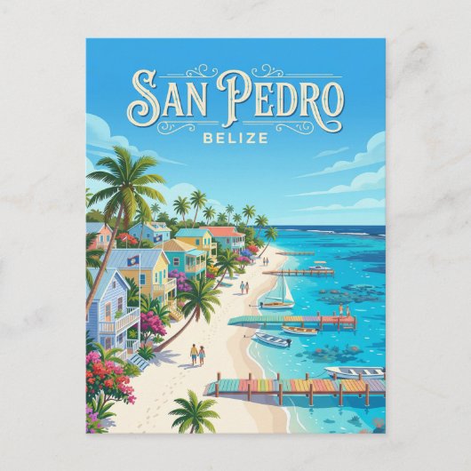 San Pedro Town Belize Briefkaart (Voorkant)