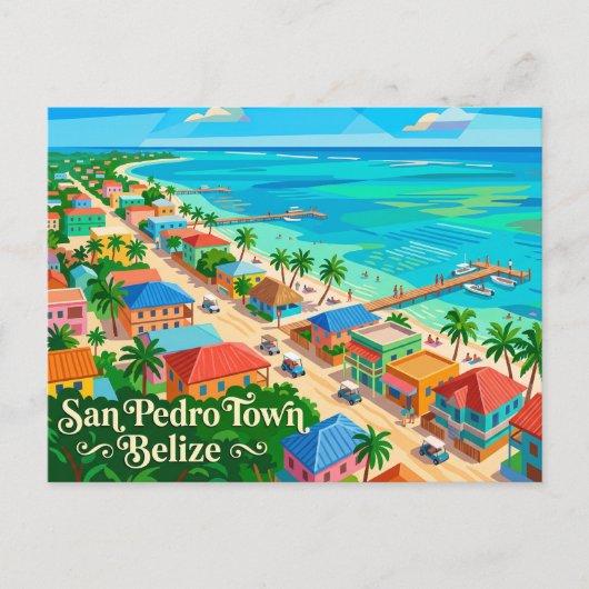 San Pedro Town Belize Briefkaart (Voorkant)