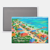 San Pedro Town Belize Magneet (Voorkant / Achterkant)