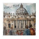 San Pietro St Peter's Basilicata Tegeltje (Voorkant)