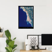 San Quintin, Baja California satelliet poster (Thuiskantoor)