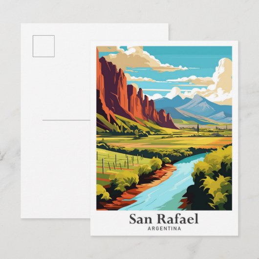 San Rafael Argentina Travel Illustratie Briefkaart (Voorkant / Achterkant)