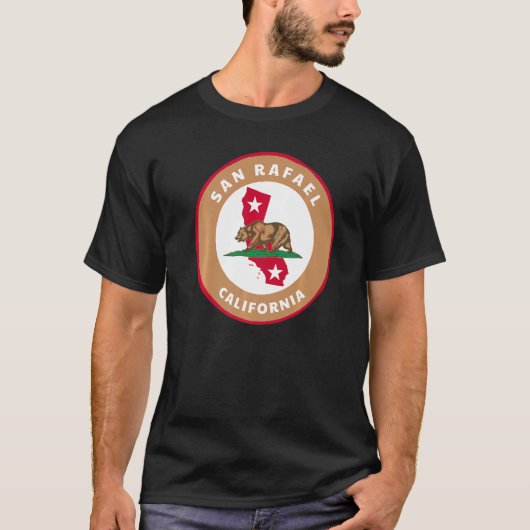 San Rafael California Ca Flag and Beer Badge Souve T-shirt (Voorkant)