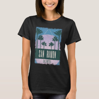 San Ramon Californië CA Antieke Vaporwave Retro 80 T-shirt