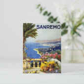 San Remo Italiaans mediterraan reisposter 1920 Briefkaart (Staand voorkant)