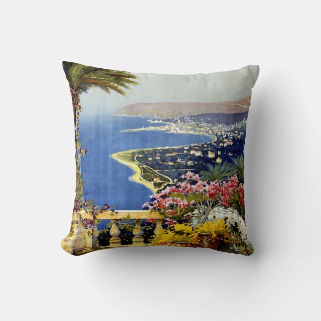 San Remo Italiaans mediterraan reisposter 1920 Kussen (Voorkant)