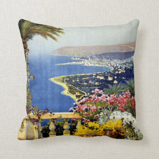 San Remo Italiaans mediterraan reisposter 1920 Kussen