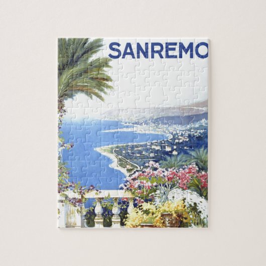 San Remo Italië - Illustratie reizen Europa Legpuzzel (Verticaal)